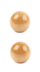 Single wooden sphere isolated