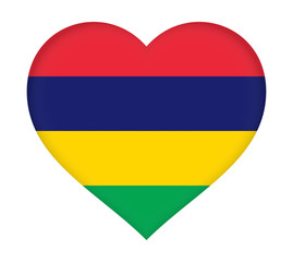 Flag of  Mauritius shaped like a heart.