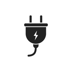 Plug vector icon. Power wire cable flat illustration.