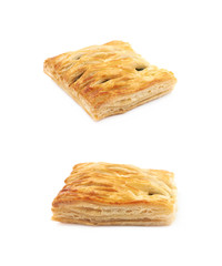 Spinach and cheese bun pastry isolated