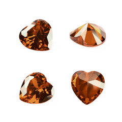 Heart shaped gem stone isolated