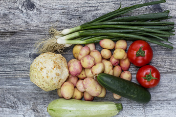 Vegetables on table