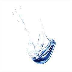 Blue water splash. Spray with drops isolated. 3d illustration vector. Aqua splashing surface background created with gradient mesh tool.