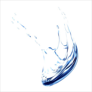 Blue Water Splash. Spray With Drops Isolated. 3d Illustration Vector. Aqua Splashing Surface Background Created With Gradient Mesh Tool.