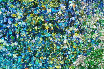 Surface coated with colorful sequins