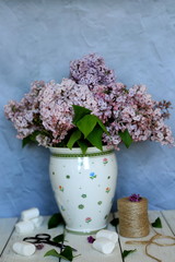 Lilac bouquet in vase