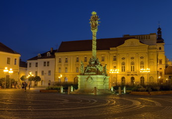 Plague column on Holy Trinity square in Trnava, Slovakia