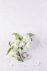 Obraz na płótnie Canvas Wedding concept with apple-tree flowers
