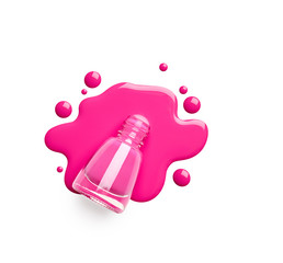Spilled pink nail polish