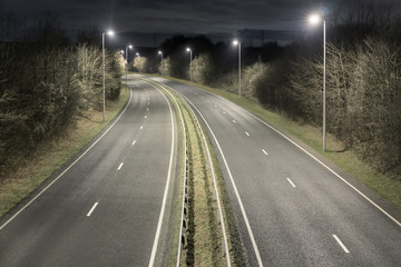 Fototapeta premium Empty road at night