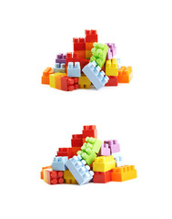 Naklejka premium Pile of multiple toy bricks