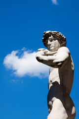 Fototapeta premium Italia,Toscana,Firenze, copia della statua del David di Michelangelo in piazza della Signoria.