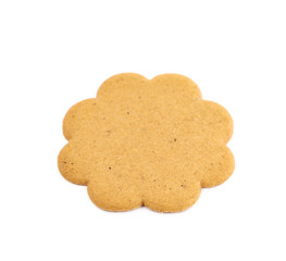 Single gingerbread cookie isolated