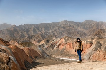 Large colorful mountains in China