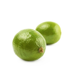 Pile of lime fruits isolated