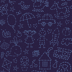seamless pattern night sky for baby - vector illustration, eps
