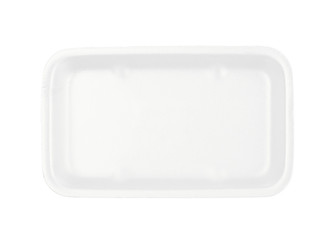 Plastic foam food tray isolated