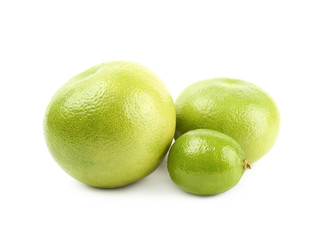 Pile of green fruits isolated