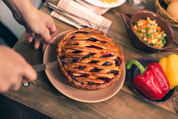 Close up photo of dinner table