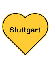 Ortsschild in Herzform: Stuttgart