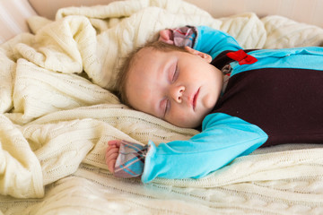 close-up portrait of a beautiful sleeping baby