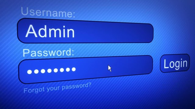 Login and password are printed on the login page