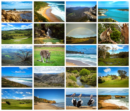 Collage of pictures from australia