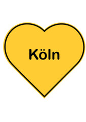 Ortsschild in Herzform:Köln