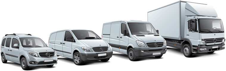 Fototapeta na wymiar European commercial vehicles set
