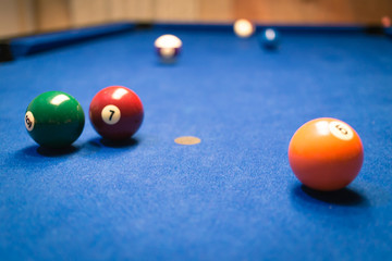 abstract blurry background of pool table