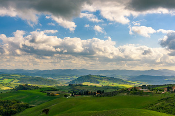 Fototapeta na wymiar Scenic view of the countryside near Volterra, Tuscany, Italy.