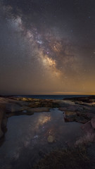 Fototapeta na wymiar Milky Way Reflections in a Tide Pool 