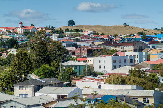 View of town Ancud, Chiloe island, Chile.