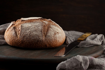 Fresh bread in rustic style