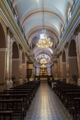 Fototapeta na wymiar Interior of a church in Cordoba.