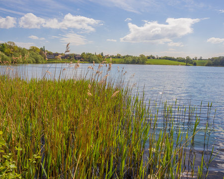 Beautiful late spring sunshine over Pickmere Lake, Knutsford, Cheshire, UK