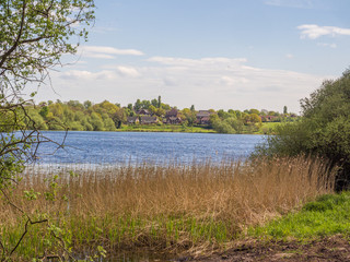 Beautiful late spring sunshine over Pickmere Lake, Knutsford, Cheshire, UK