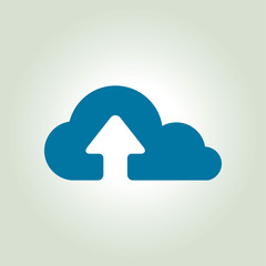Upload from cloud icon.  Upload button.  Flat  design style.