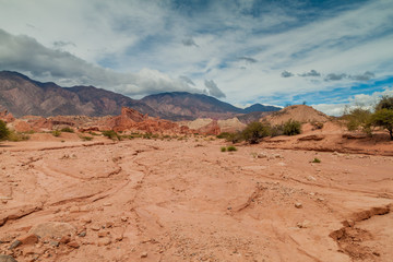 Rock formations in Quebrada de Cafayate valley, Argentina