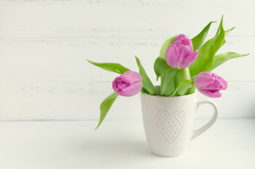 Bouquet of pink tulips