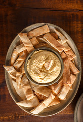 Fototapeta na wymiar Pita Bread and Hummus