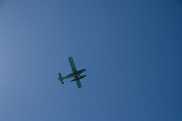 Water plane in the blue sky