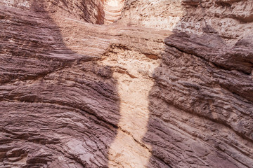 Detail of a rock formation called Amfitheatre in Quebrada de Cafayate valley, Argentina