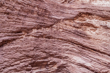 Detail of a rock formation called Amfitheatre in Quebrada de Cafayate valley, Argentina