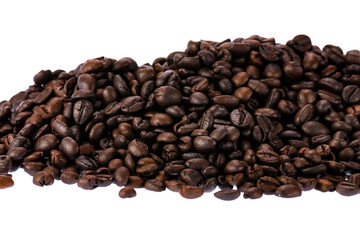 Roasted Coffee Beans on White isolate