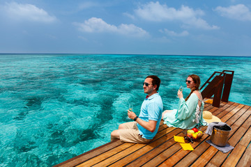 Couple at tropical resort