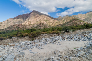 Dry creek near Quebrada del Colorado canyon near Cafayate, Argentina