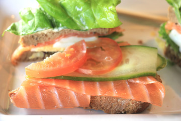 Fresh salmon sandwich