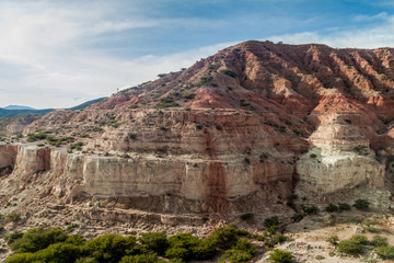 Colorful layered rocks near Humahuaca, Argentina