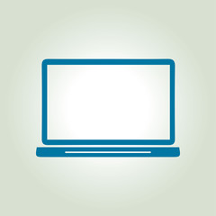 laptop icon. Flat design style. Laptop as a business tool.